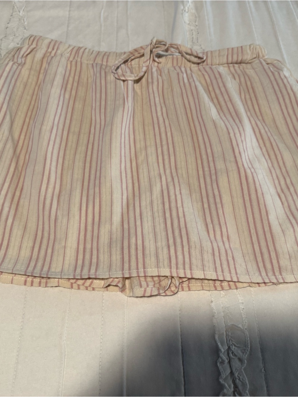 Striped Light Pink Tie-Waist Mini Skort